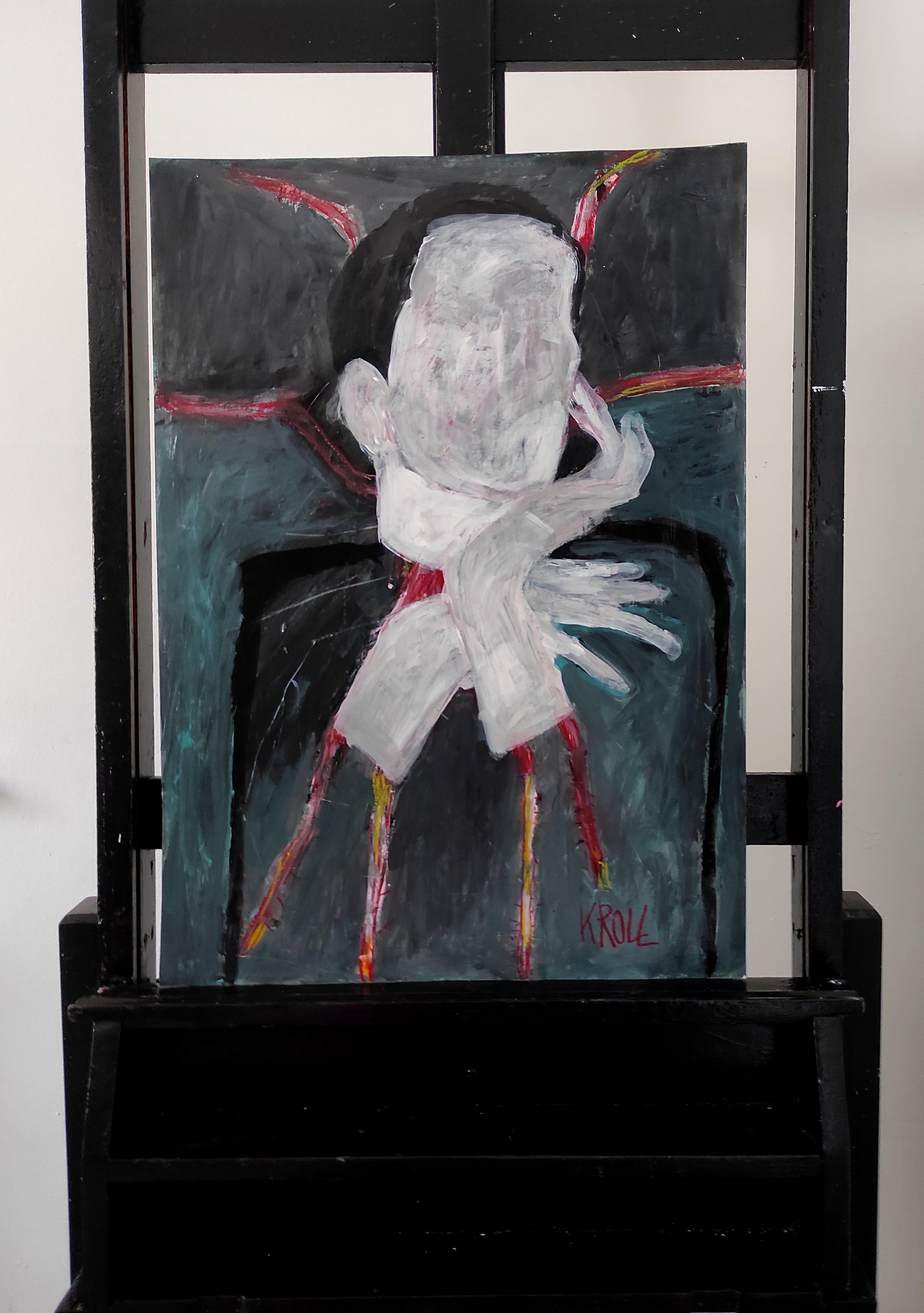 Without face, Painting, Acrylic on Paper For Sale 1