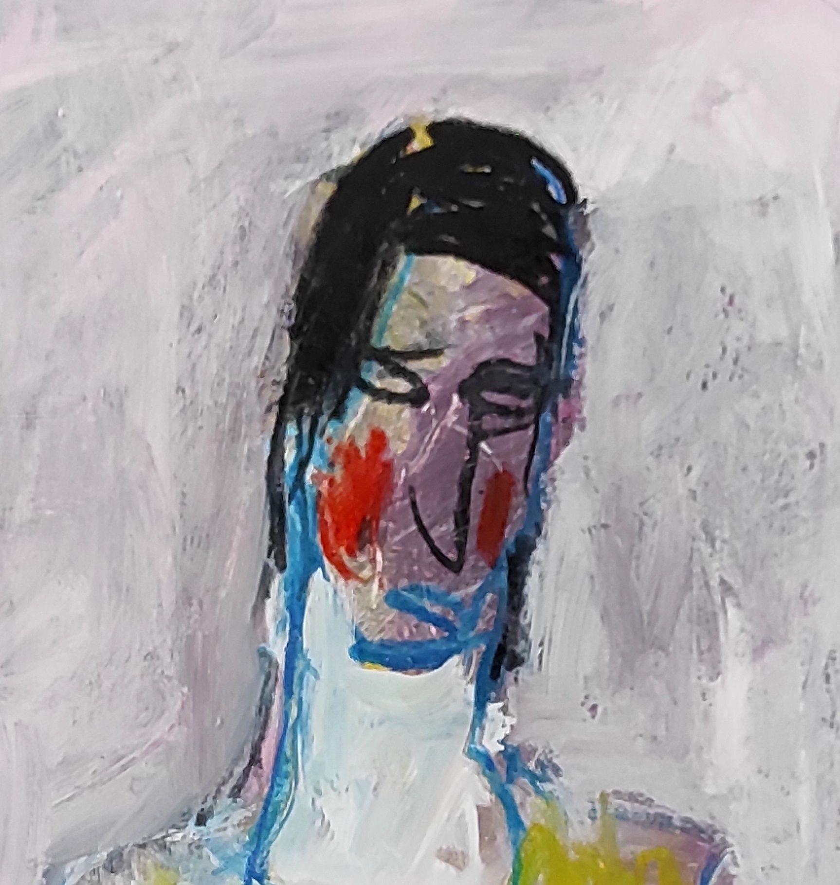 In diesem Werk habe ich tiefe Emotionen mit lebendigen, ausdrucksstarken Pinselstrichen in Acryl auf Papier festgehalten. Die figurativen Elemente des expressionistischen Stils spiegeln Intensität und Menschlichkeit wider. Die Augen sind Fenster zur