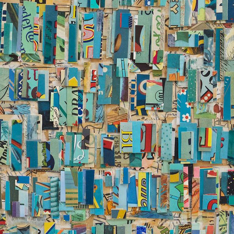 *Bitte senden Sie uns ein Foto Ihres Raumes mit den Wandabmessungen, und wir werden eine maßstabsgetreue Photoshop-Zeichnung erstellen.
Medium: Mischtechnik-Collage - ungerahmt
Barbara Kronlins verwendet alte Streichholzschachteln, Malbücher und