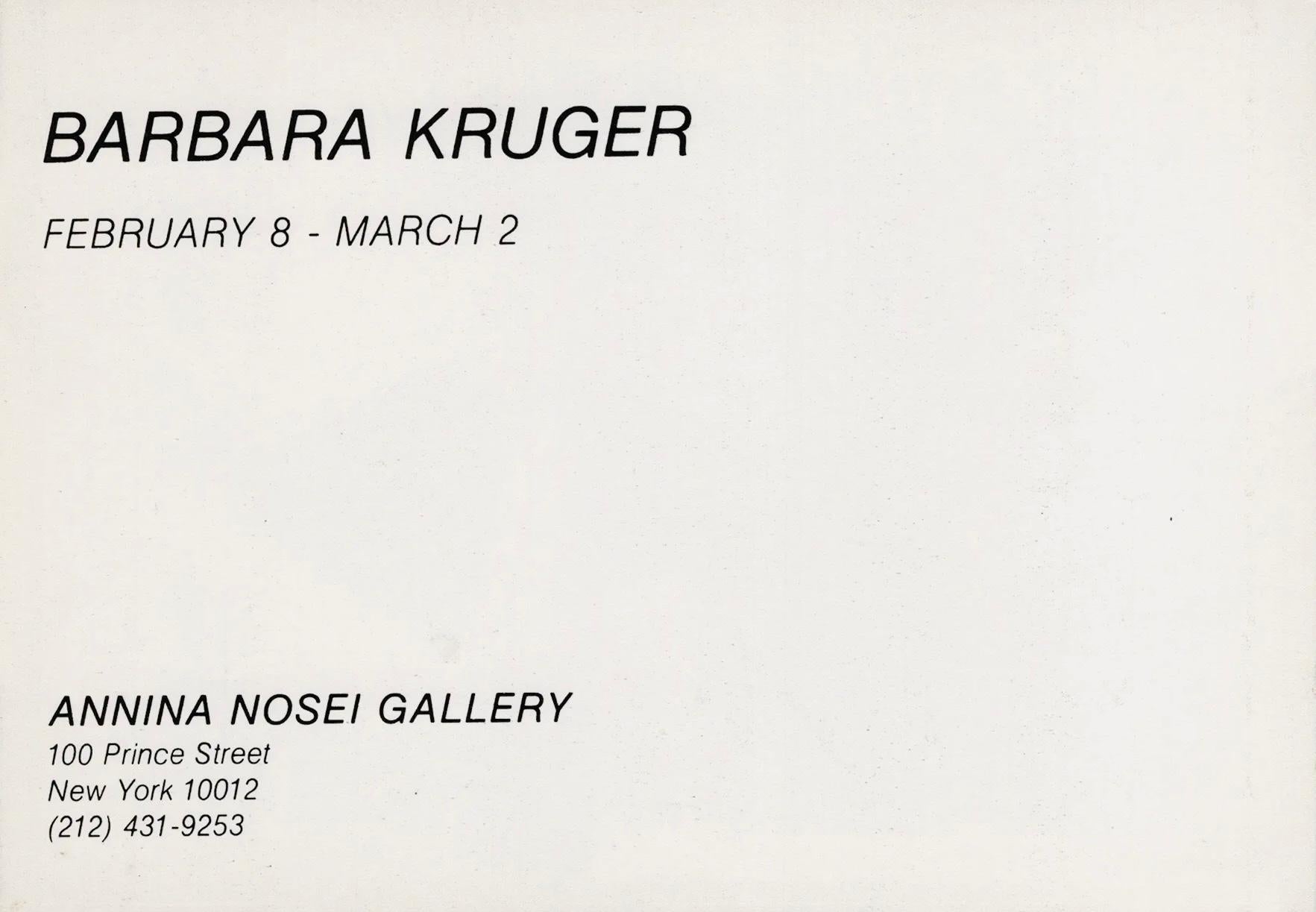 Barbara Kruger Annina Nosei 1983-1984 (Kruger Surveillance is your Busy Work) For Sale 4