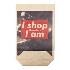 Barbara Kruger, I Shop Therefore I Am - Bedruckte Papier-Einkaufstasche