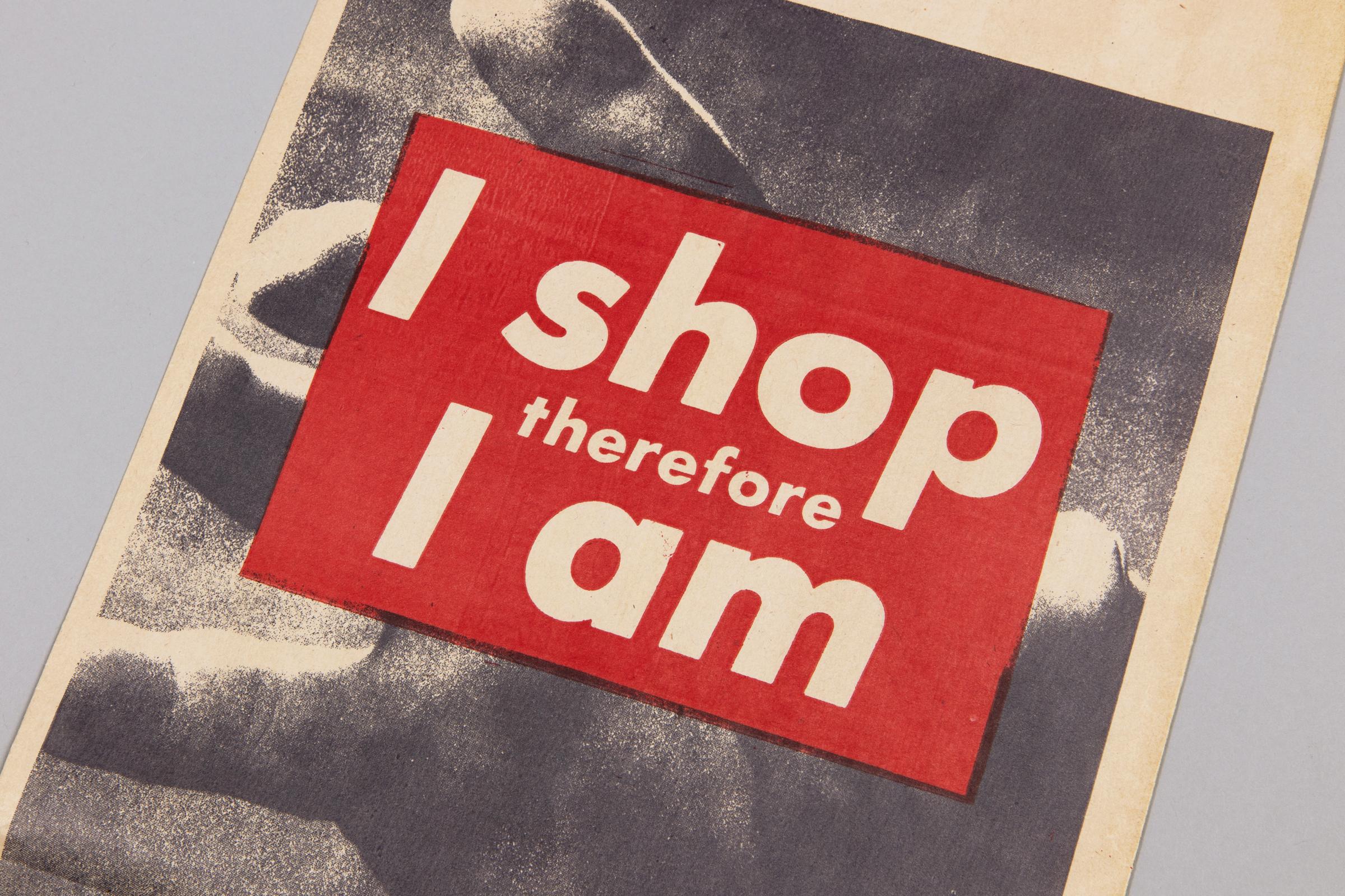 Barbara Kruger, I Shop Therefore I Am - Printed Paper Shopping Bag For Sale 1