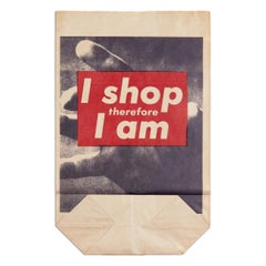 I Shop Therefore I Am – Bedruckte Papier-Einkaufstasche von Barbara Kruger