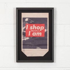 Barbara Kruger "I Shop Therefore I am" Borsa della spesa multipla, 1990, incorniciata