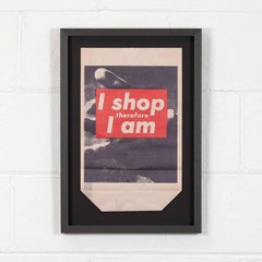 Barbara Kruger "I Shop Therefore I am" Shopping Bag Multiple, 1990 Framed