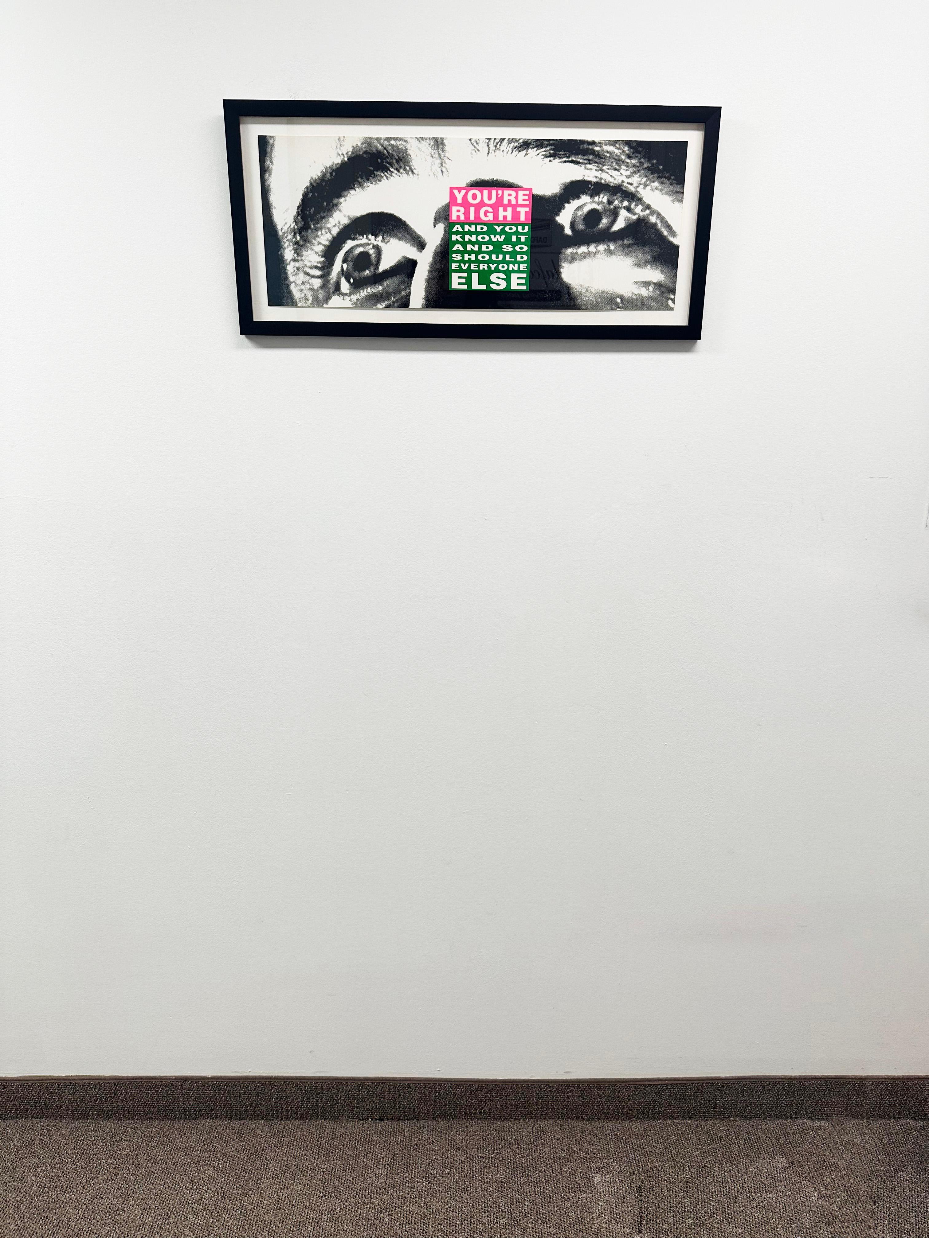 Contemporary Pop Art 'You're Right (And You Know It And So Should Everyone Else' - Gray Portrait Print by Barbara Kruger