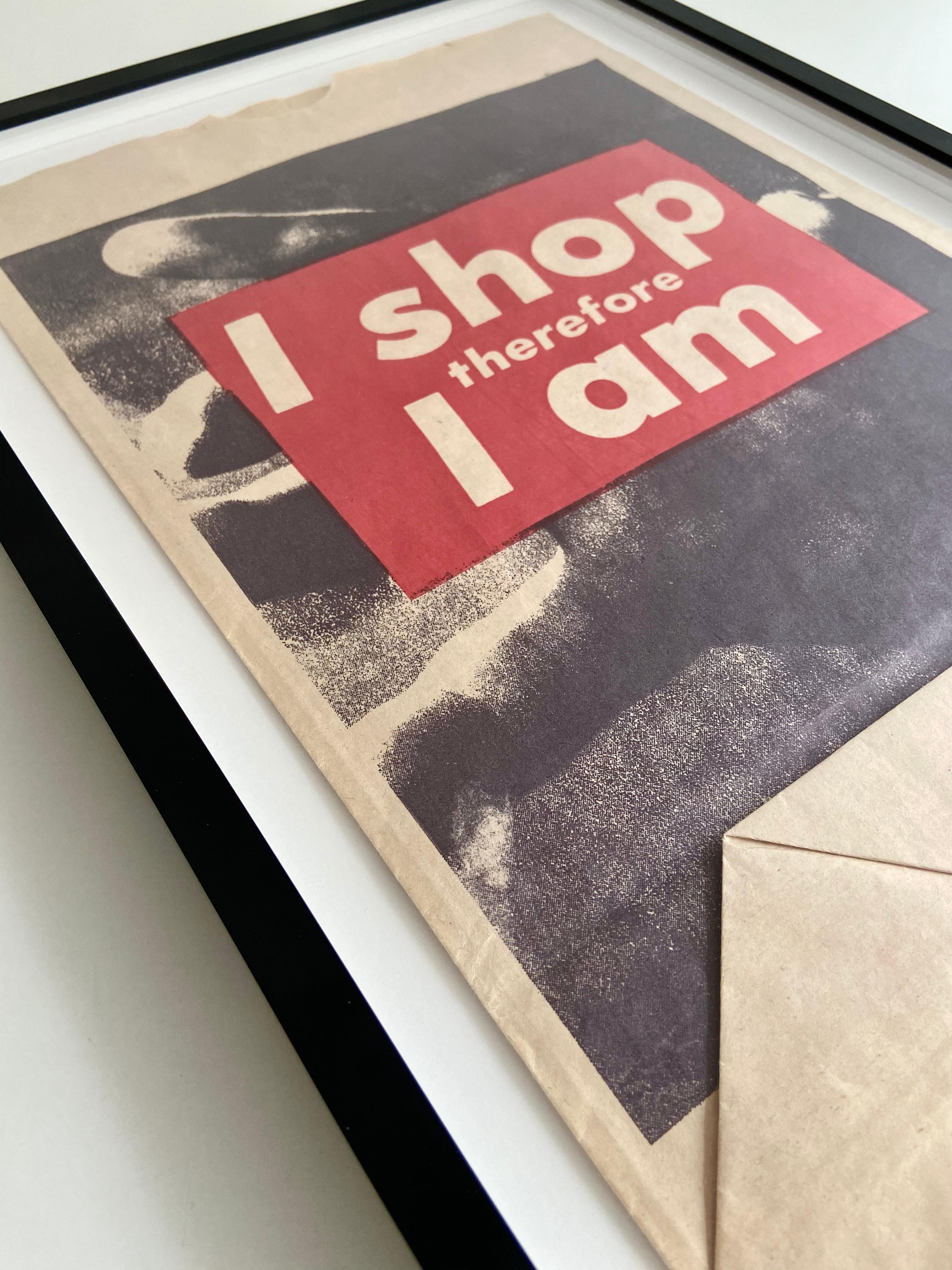 I Shop Therefore I Am, Shopping Bag Multiple, 1990, Contemporary Art, Pop Art - Print by Barbara Kruger