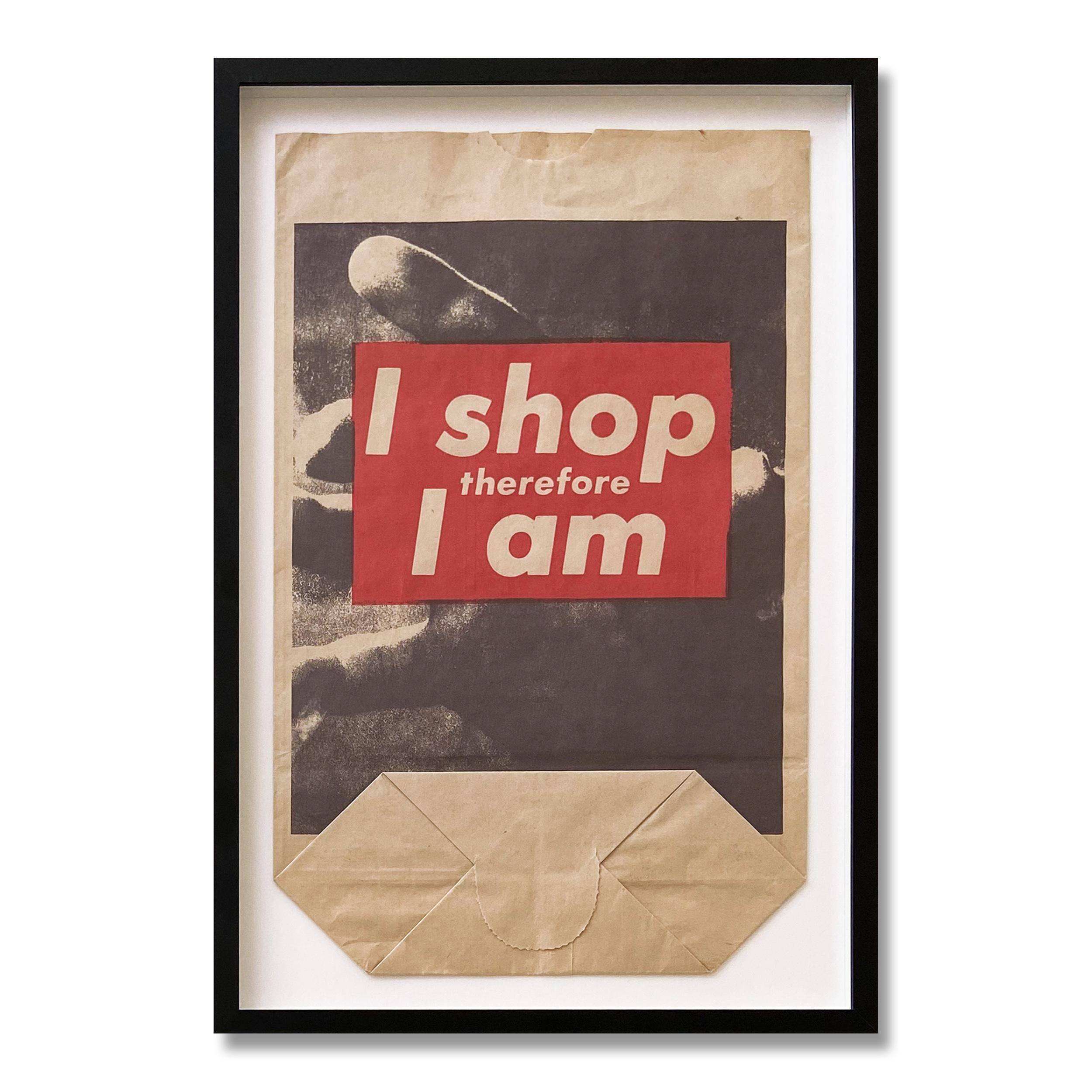 Barbara Kruger Abstract Print - I Shop Therefore I Am, Shopping Bag Multiple, 1990, Contemporary Art, Pop Art