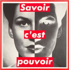 Savoir c'est Pouvoir -- Lithograph, Text Art, Feminist Art by Barbara Kruger