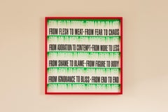 Senza titolo (Hello/Goodbye) -- Sciarpa di seta, testo d'arte di Barbara Kruger