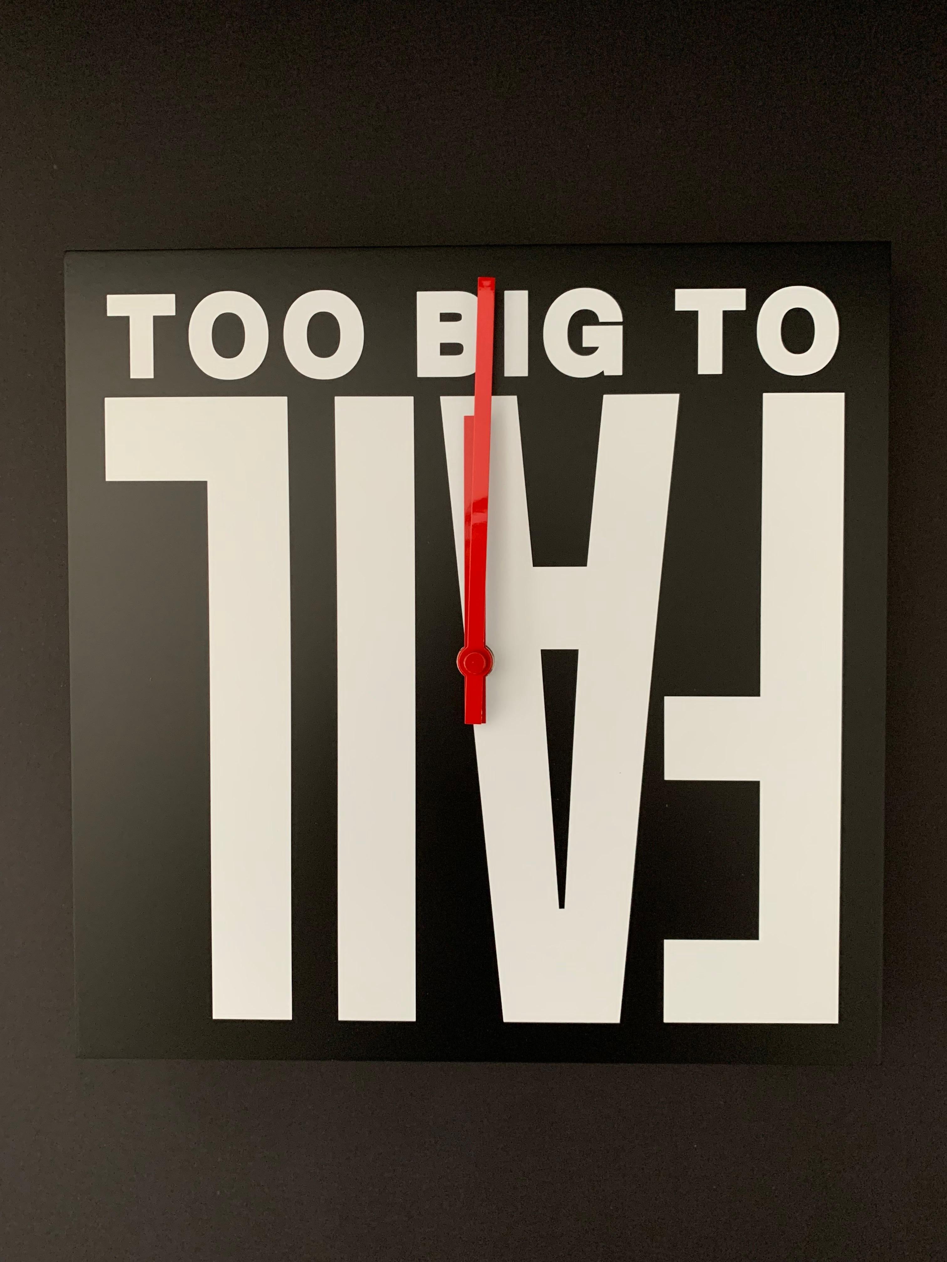 Too Big to Fail Fiberboard Wall Clock - Sculpture by Barbara Kruger