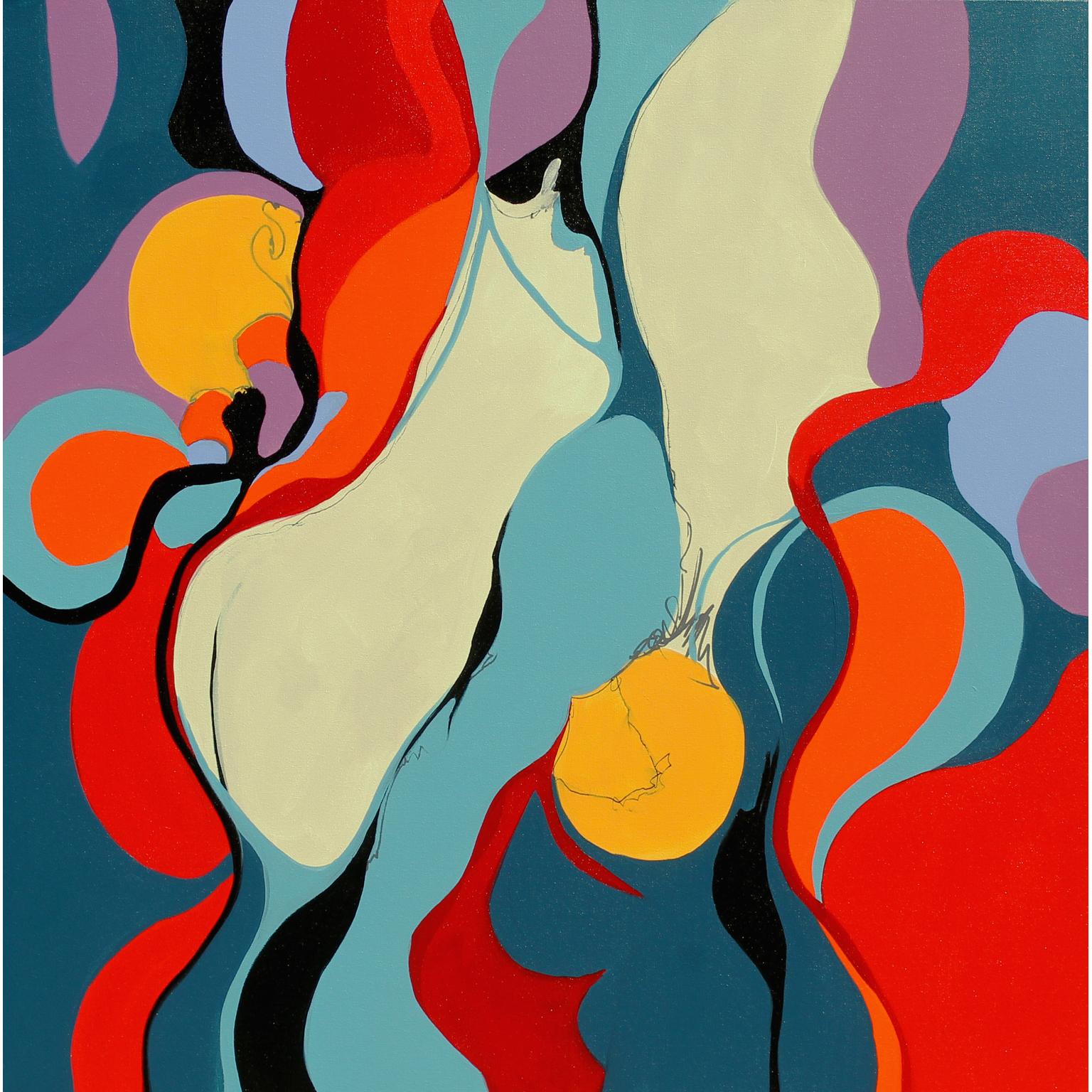 Barbara Krupp Abstract Painting - Full moon - abstract painting