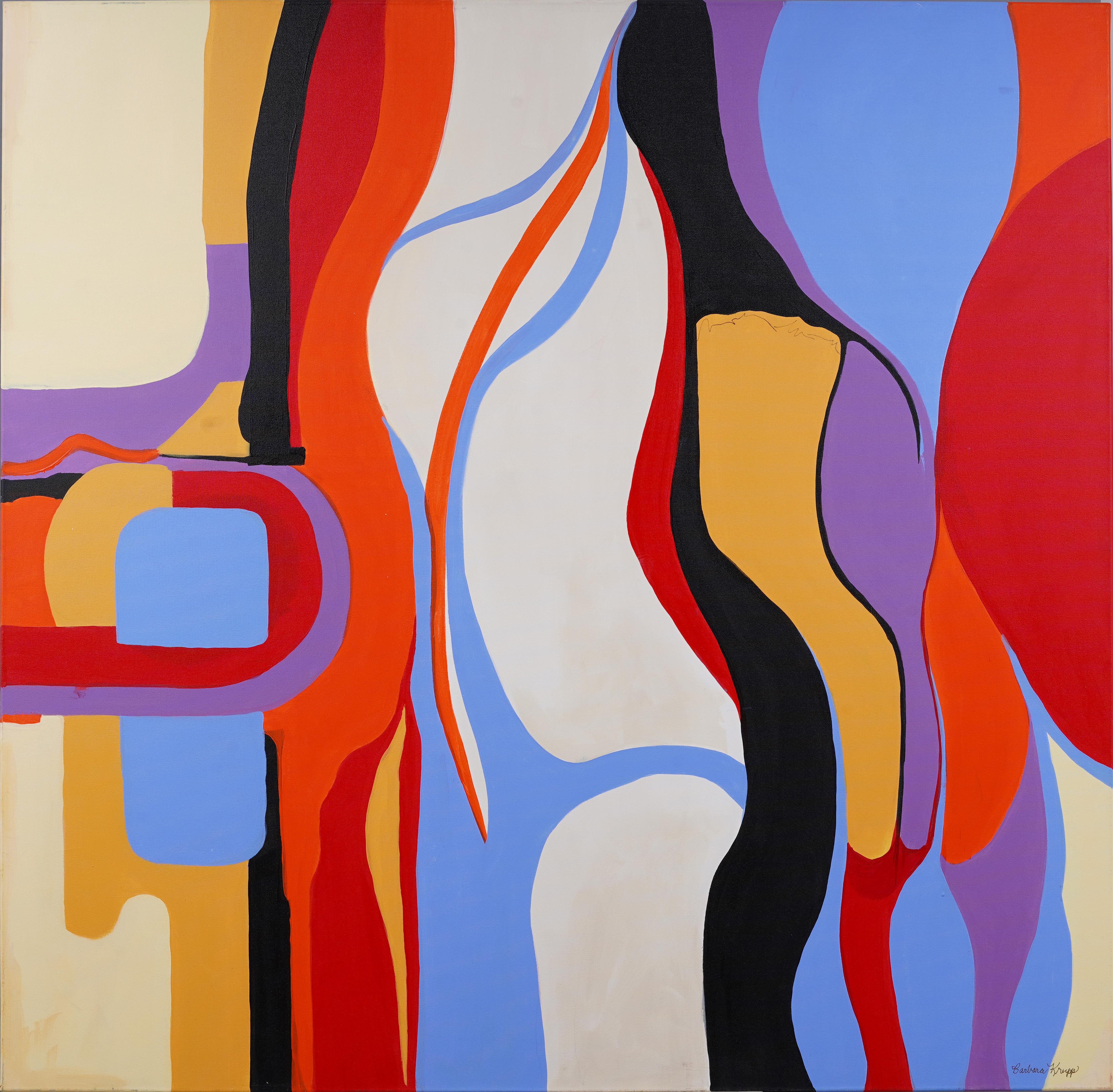 Abstract Painting Barbara Krupp - Peinture de femme expressionniste abstraite moderniste américaine signée
