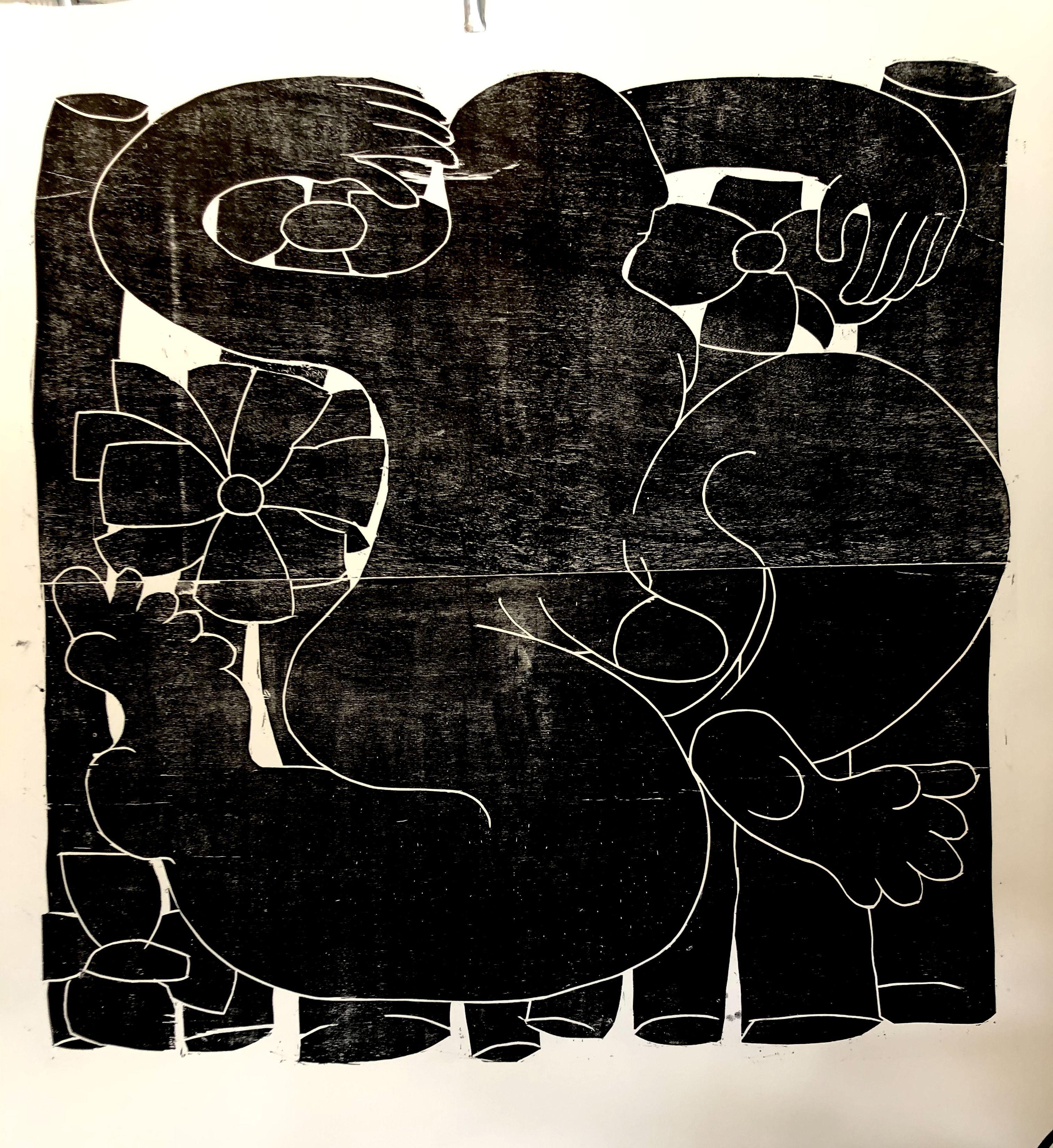 This work is about life in a garden or between plants. I see the body as a changing status - same like plants do it all their life. The transformation and correlation between an outside garden and the person who adapts to that area is a crucial idea
