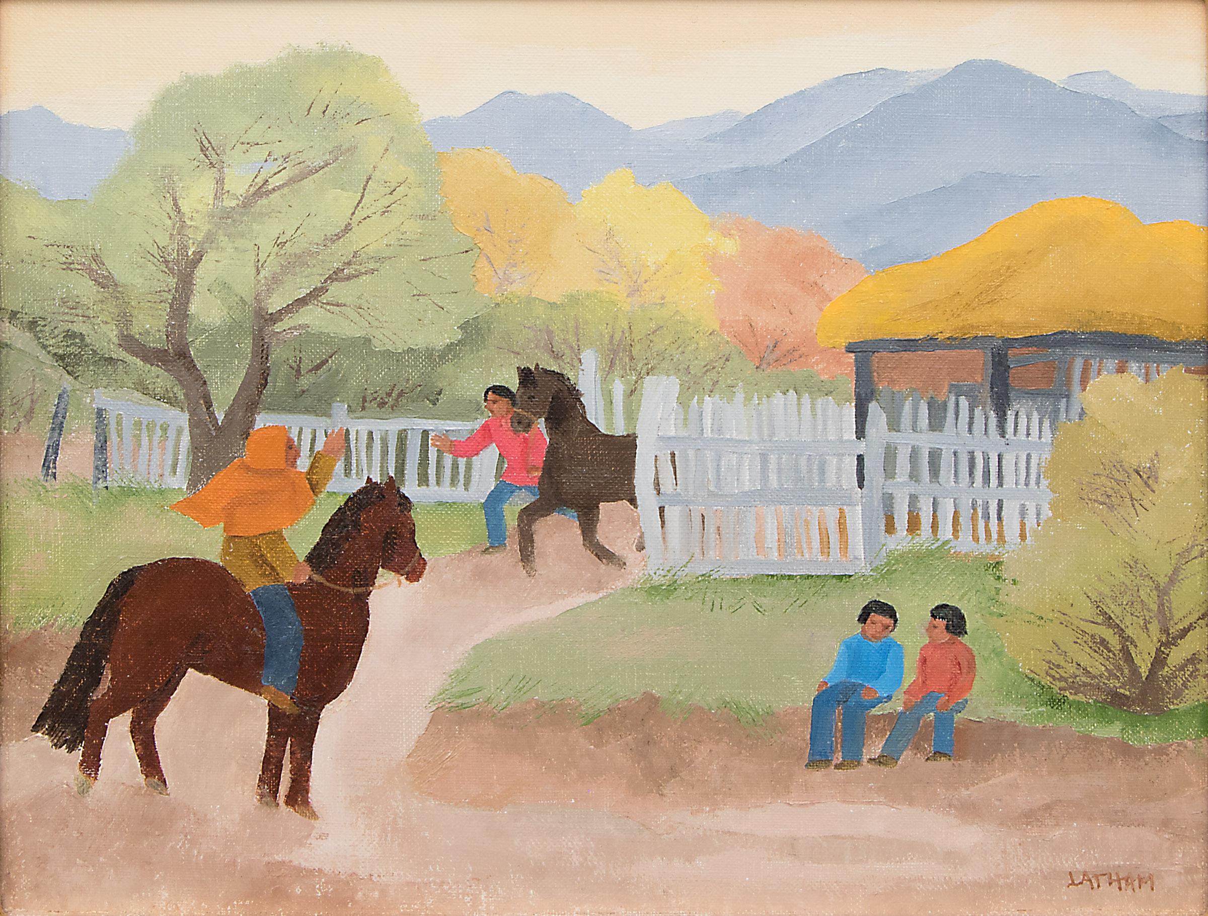 For a Sunday Ride (New Mexico) - Painting by Barbara Latham