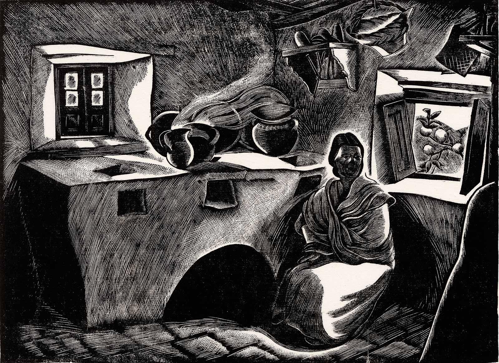 Barbara Latham Interior Print - Our Mexican Kitchen