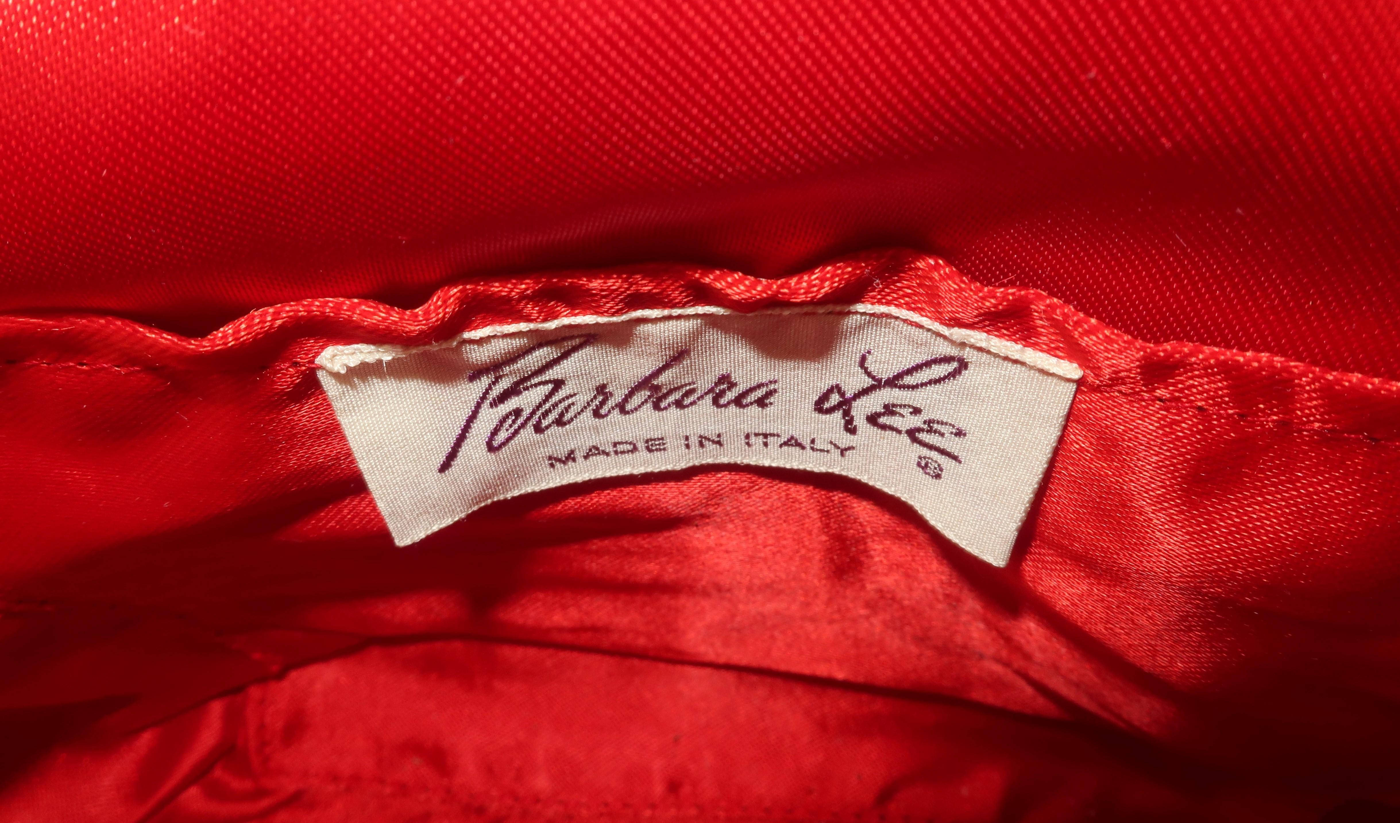 Barbara Lee Italian Gold Crochet & Ruby Red Beaded Handbag, 1960's 3