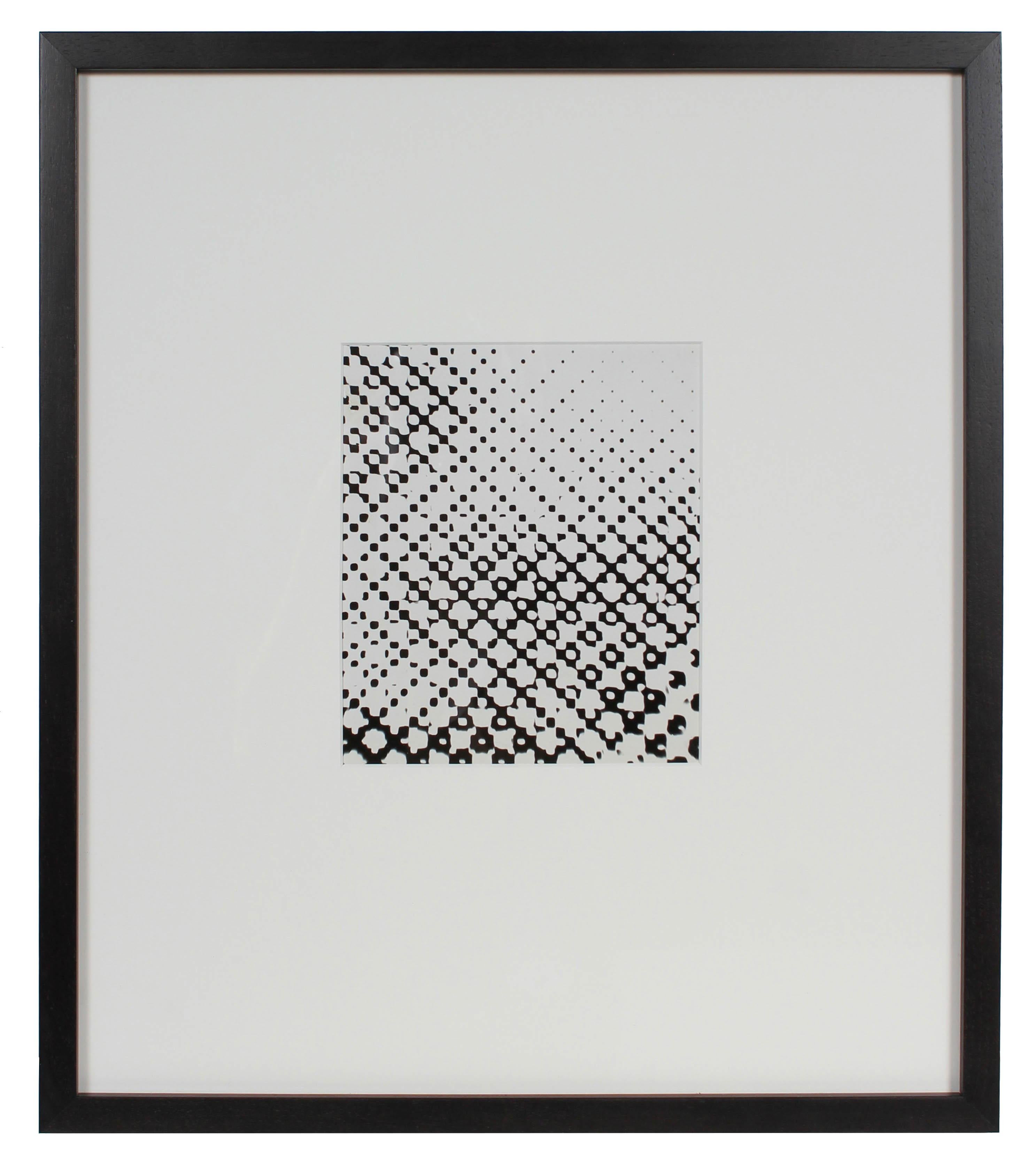 Barbara Lewis Abstract Photograph -  "Super Exposed Dot Screen", American Modern B&W Monochromatic Photograph, 1969