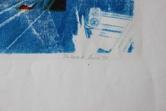Abstracted Color Block Cityscape 1970 Serigraph