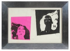 "Martin's Girl" Pop Art Portrait Screen Print in Pink & Black, 1968
