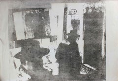 Men with Hats in Cityscape, Photo Emulsion Print, Circa 1970s