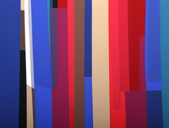 Inspiration, Colorful Geometric Abstract Screenprint by Barbara Lynch Zinkel