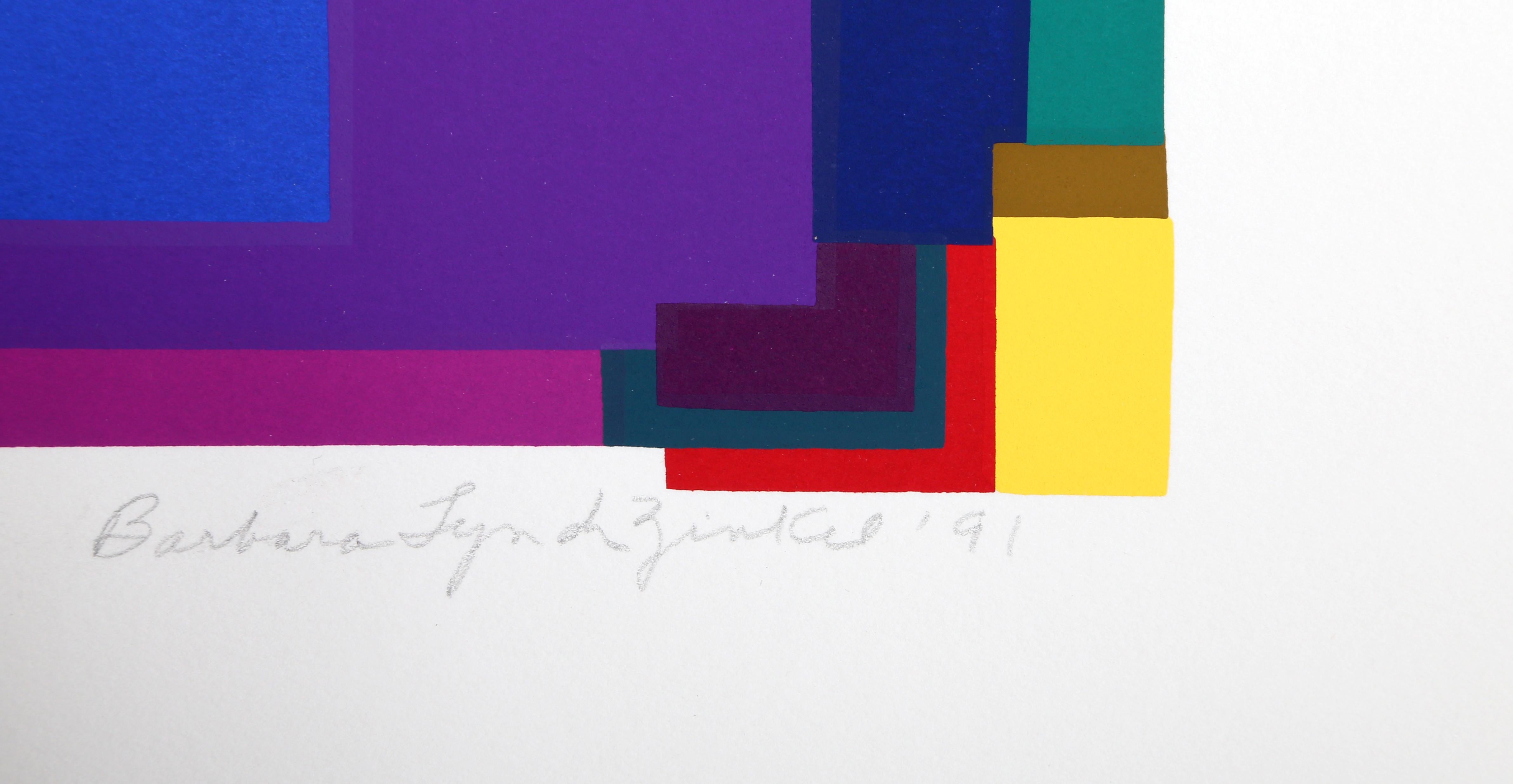 Shadow II, Colorful Geometric Silkscreen by Barbara Lynch Zinkel For Sale 2