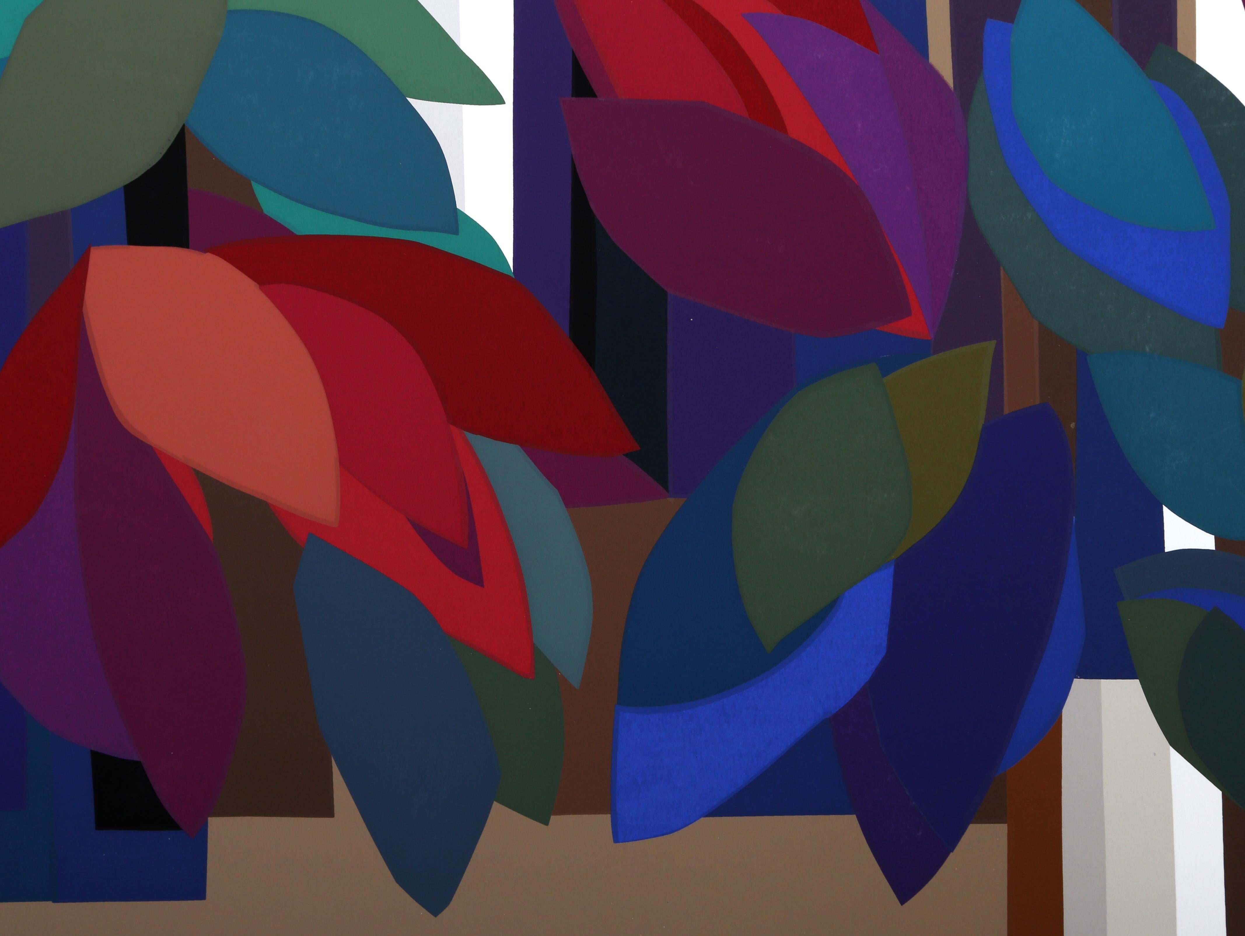 Wildwood, Colorful Geometric Silkscreen by Barbara Lynch Zinkel For Sale 1