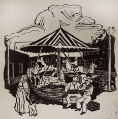 Vintage Untitled Carousel Scene