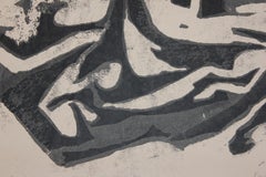 "Hervorhebung" Abstrakter schwarz-roter Siebdruck