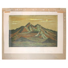 "Front Range at Full Moon" Monotonal Landscape