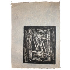 "Ranchos Taos:: Midnight" Schwarz-Weiß-Serigrafie