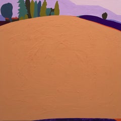 Recolección 108 (Auvillar), paisaje, textura, brillante, morado, rosa, árboles