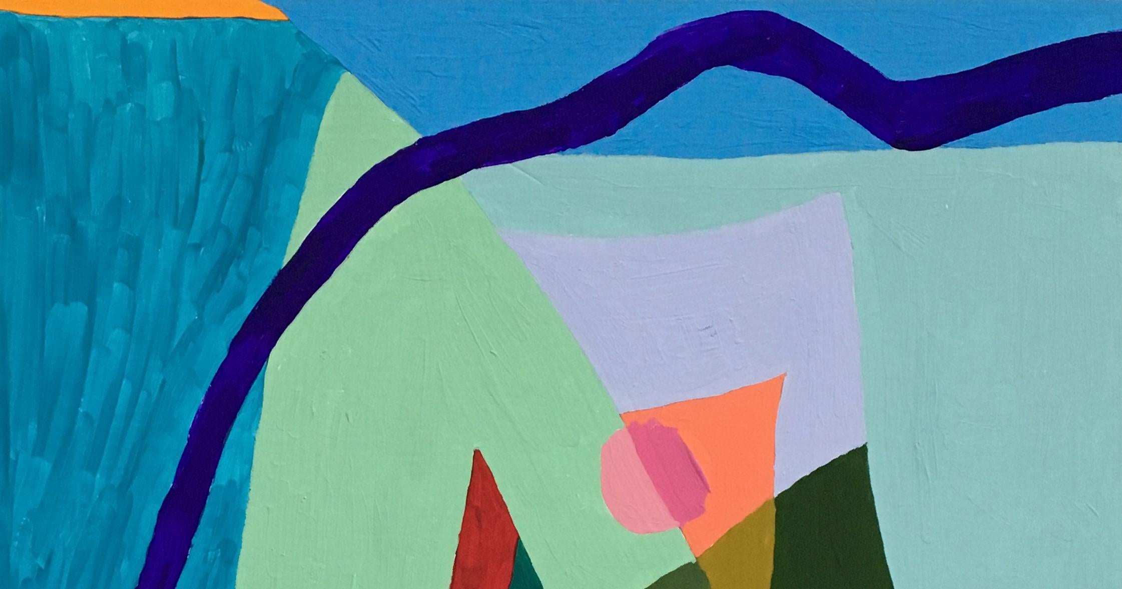 Recollection 146 (Montauk), bright colors, abstract, landscape, geometric - Abstract Painting by Barbara Marks