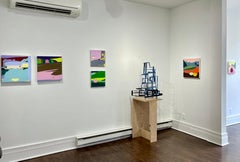 Recollection 44 (Mt. San Angelo), pink and brown abstract landscape painting