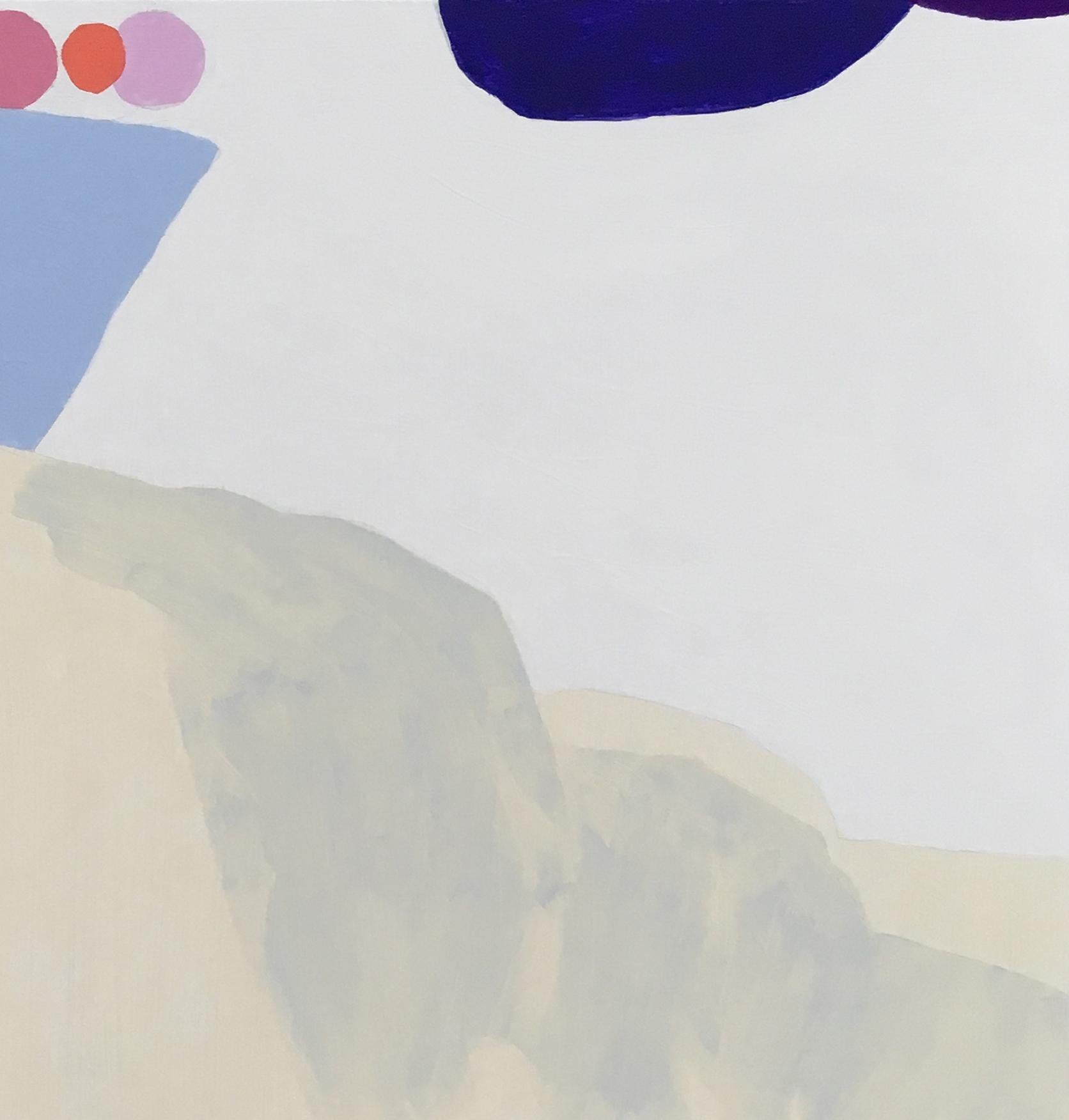Recollection 52 (Mt.San Angelo), paesaggio, astratto, neutro, tecnica mista - Landscape Painting Grigio di Barbara Marks