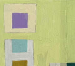 Recollection 6 (Vermont), pastello, verde, mini, astratto, geometrico
