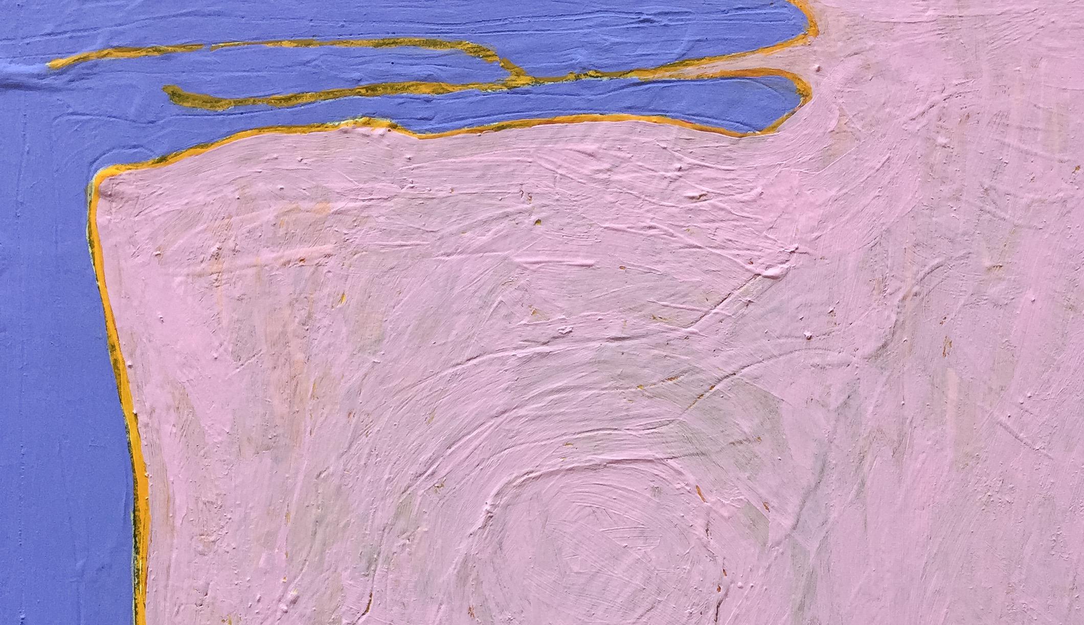 Ricordo 7 (Stony Creek), pastello, astratto, texture - Abstract Painting Viola di Barbara Marks