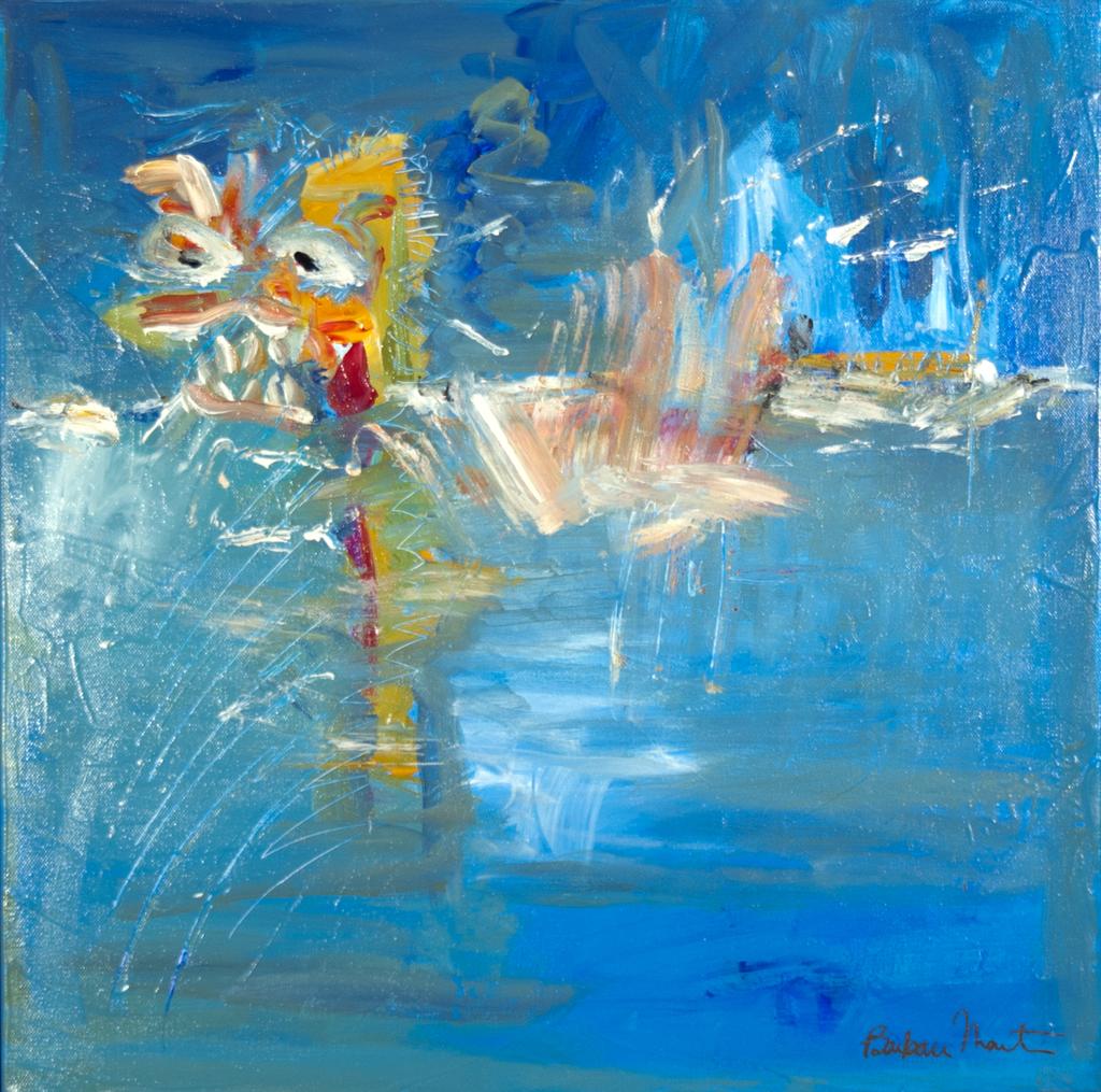 Barbara Martin Abstract Painting - Dragon Boat on the Water