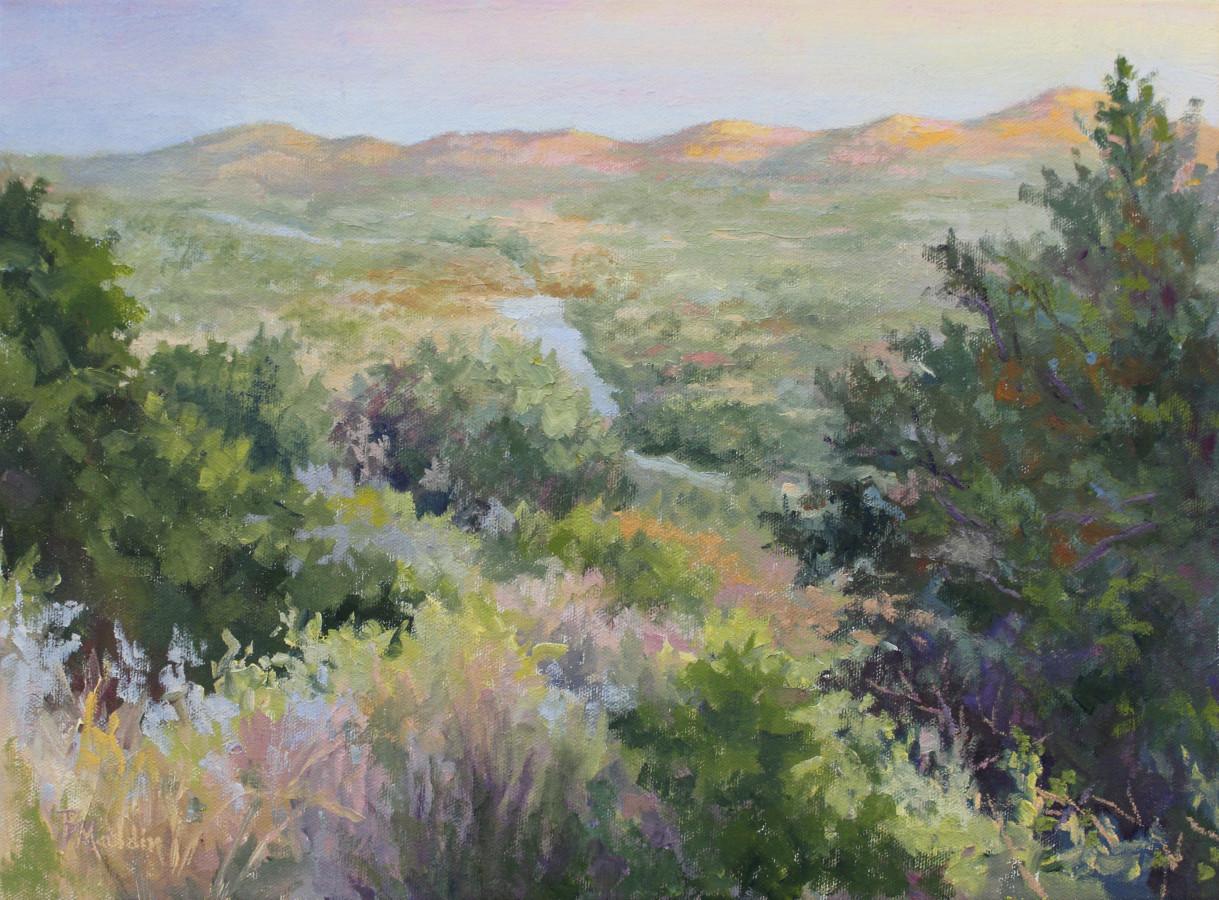 BARBARA MAULDIN Landscape Painting - "VESPERS" TEXAS HILL COUNTRY FOREST