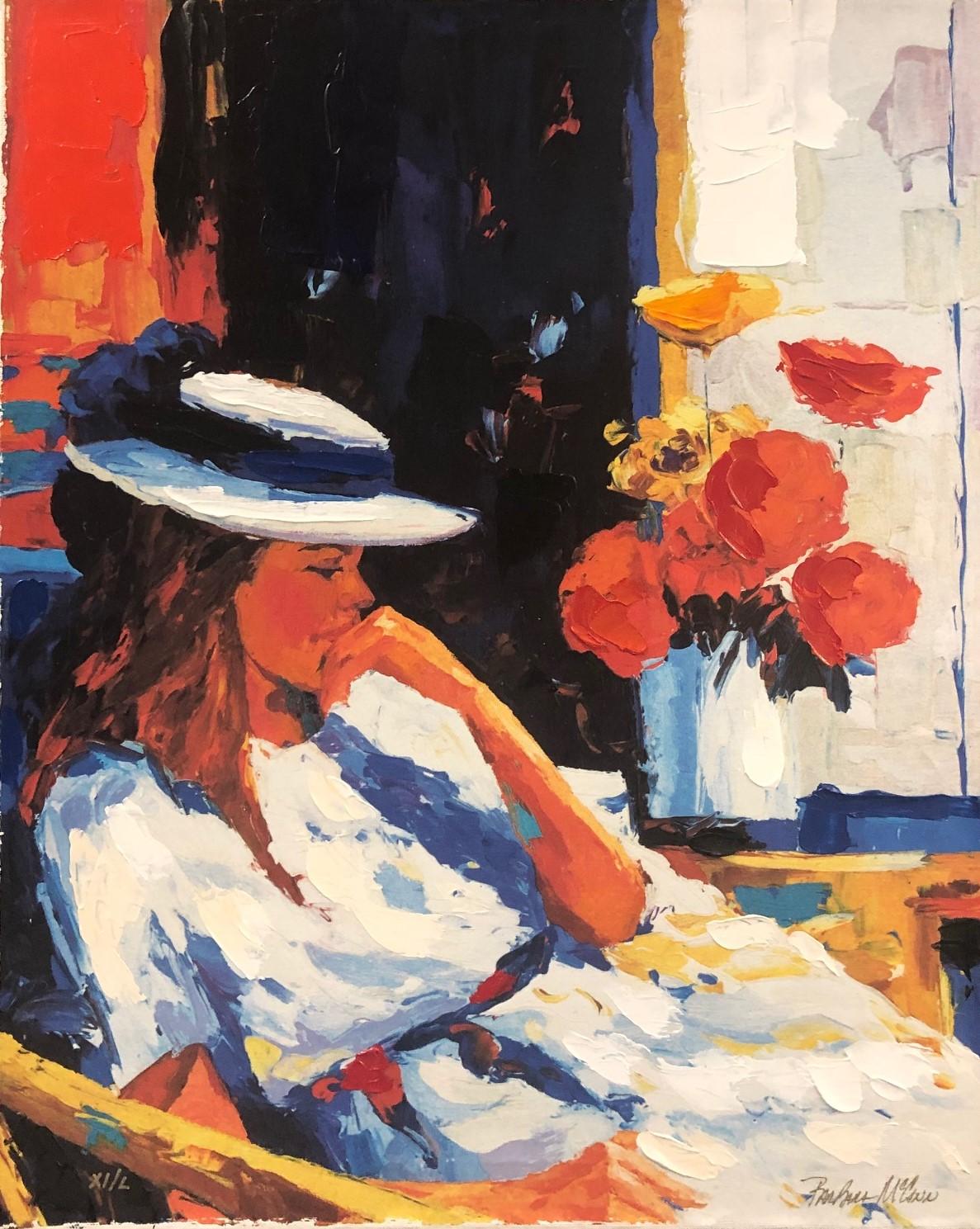 Barbara McCann Portrait Print - "Contemplation from the Flora Suite" Limited Edition Giclee on Canvas with COA