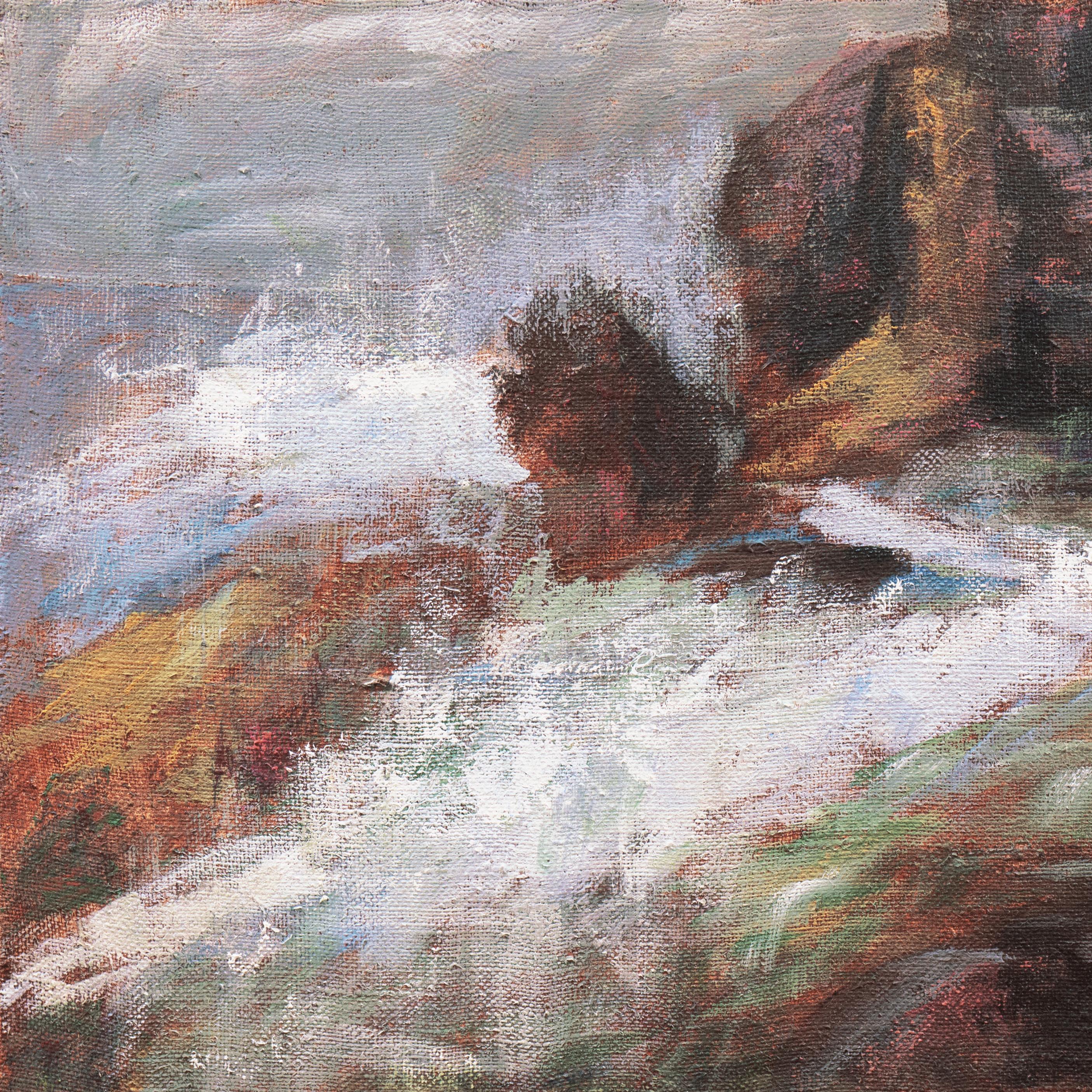 'Expressionist Seascape', San Francisco Bay Area Abstraction, Woman Artist, Oil For Sale 1