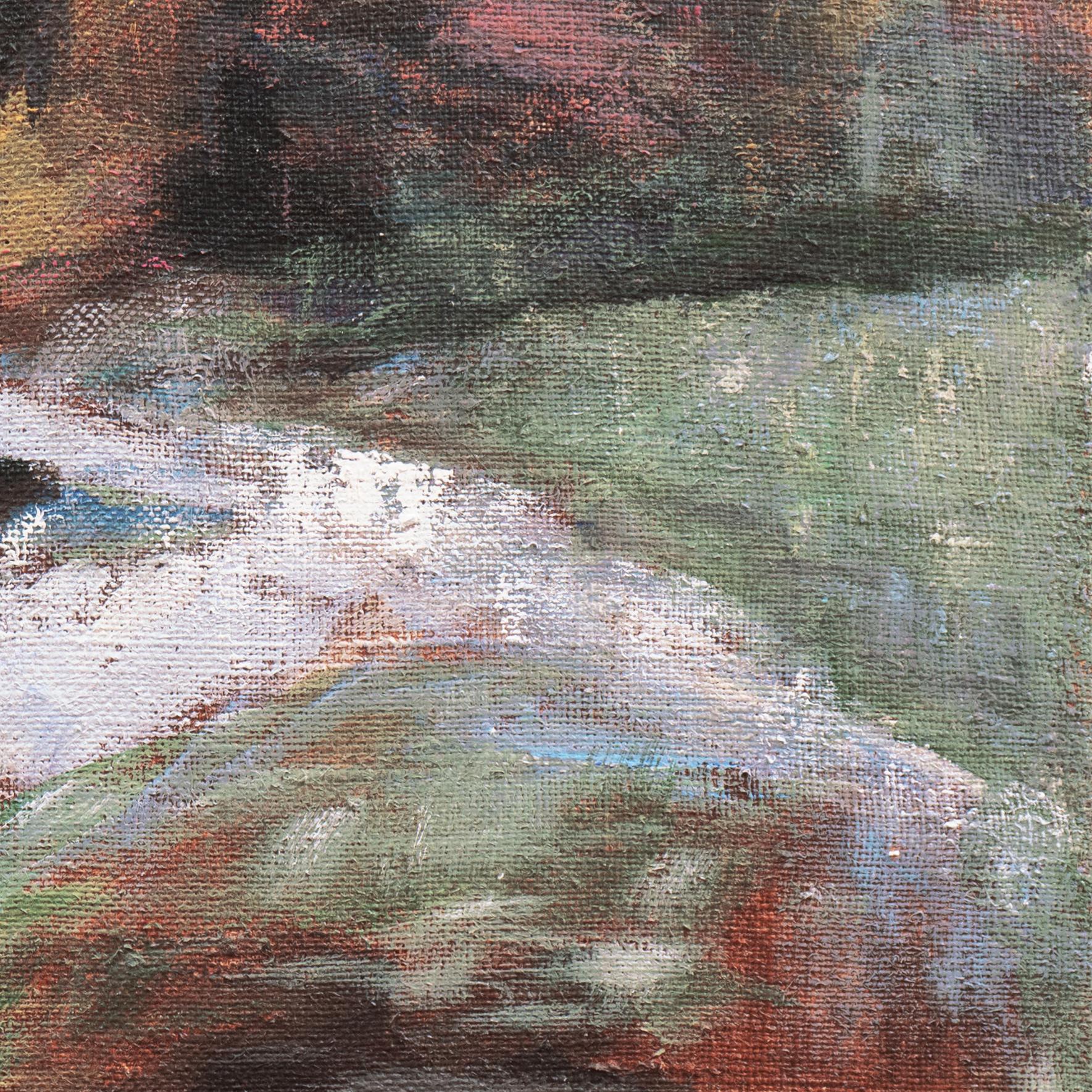 'Expressionist Seascape', San Francisco Bay Area Abstraction, Woman Artist, Oil For Sale 7