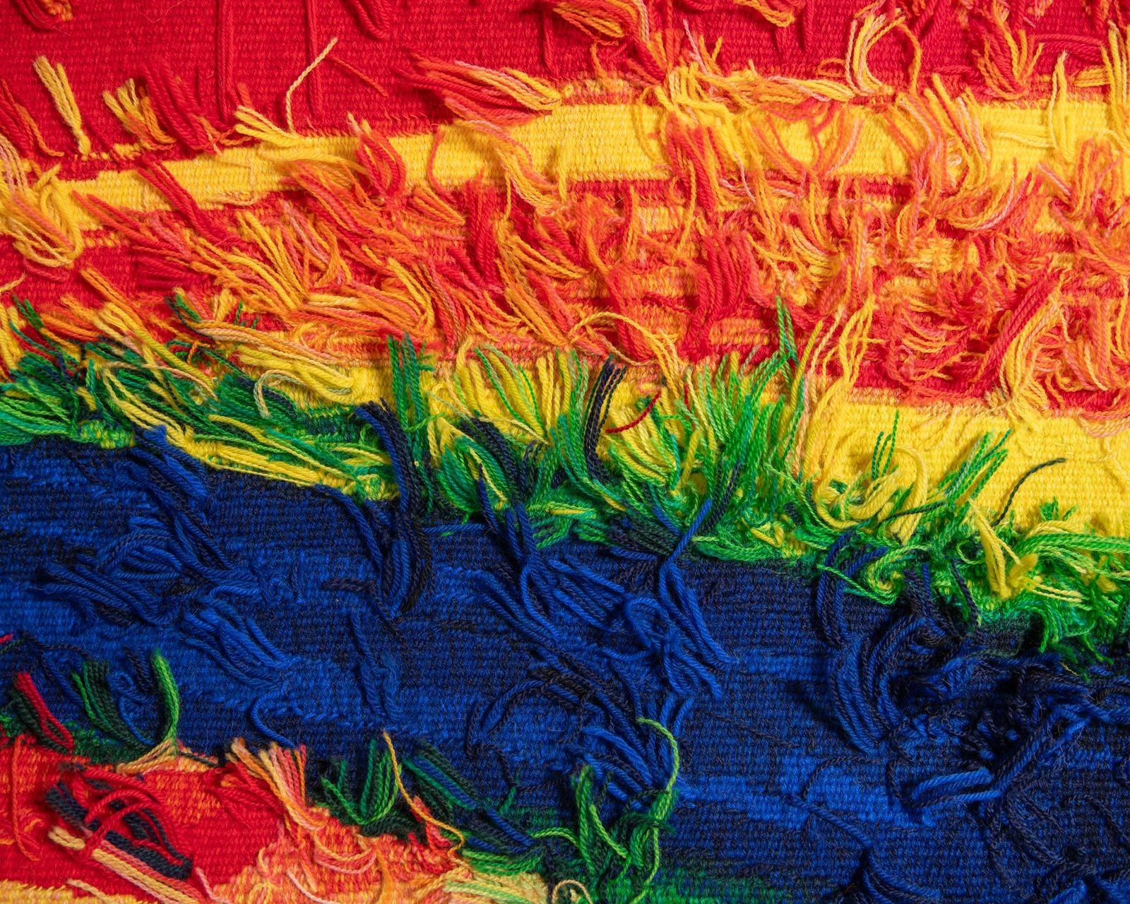 Barbara Rae Handwoven Wool & Cotton Tapestry Titled Olive Terraces, Zahara 2009 2