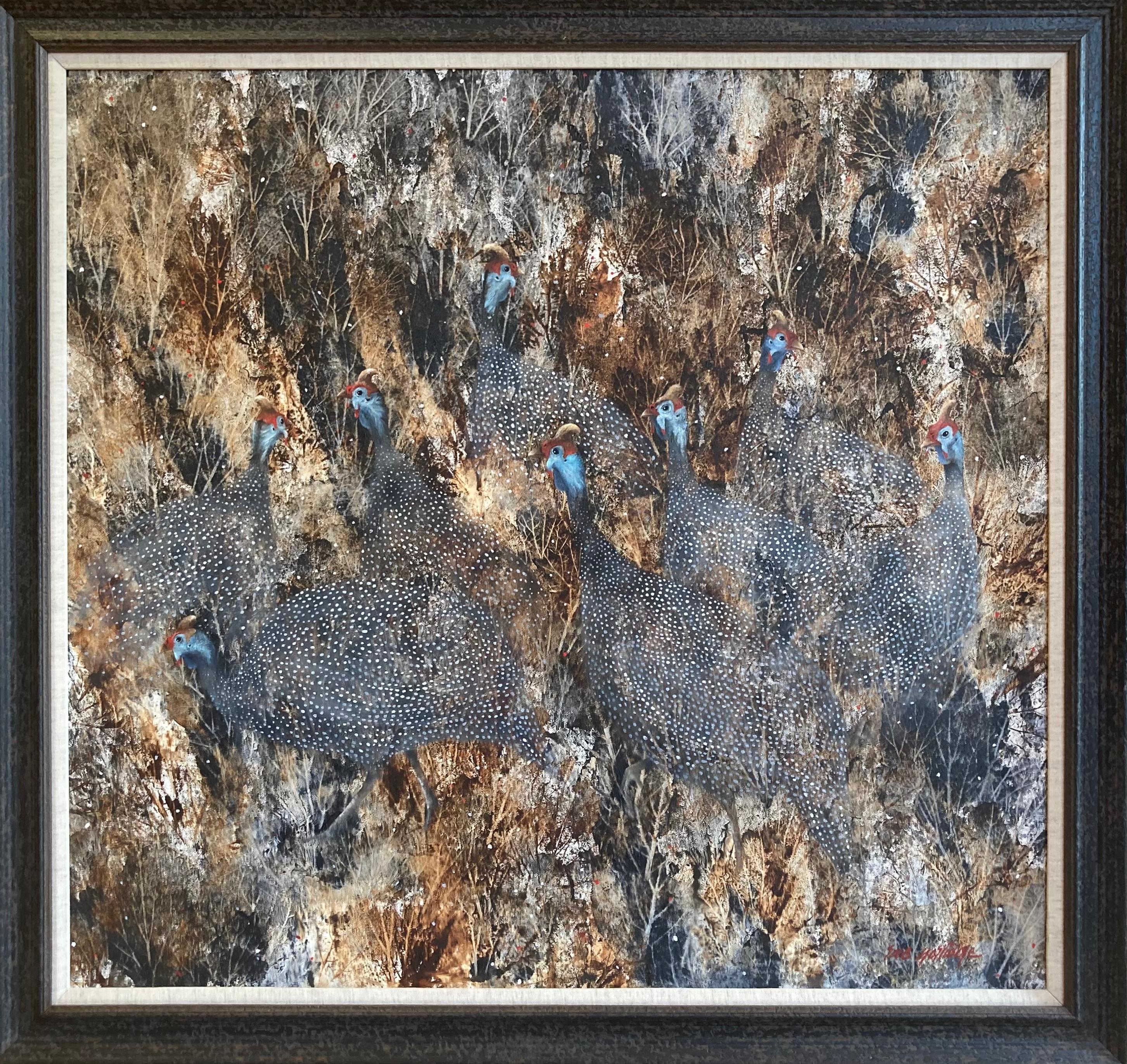 Image dimensions: 72 cm x 86 cm
Framed dimensions: 85.5cm x 90.5cm
Signed lower right.

Barbara’s love of birds, especially game birds and waders, have now become the main inspiration for her more recent work at Gladwells. Through her close