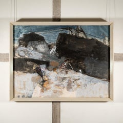 Above Capileira - 20th Century Abstracted Landscape Mixed Media Painting