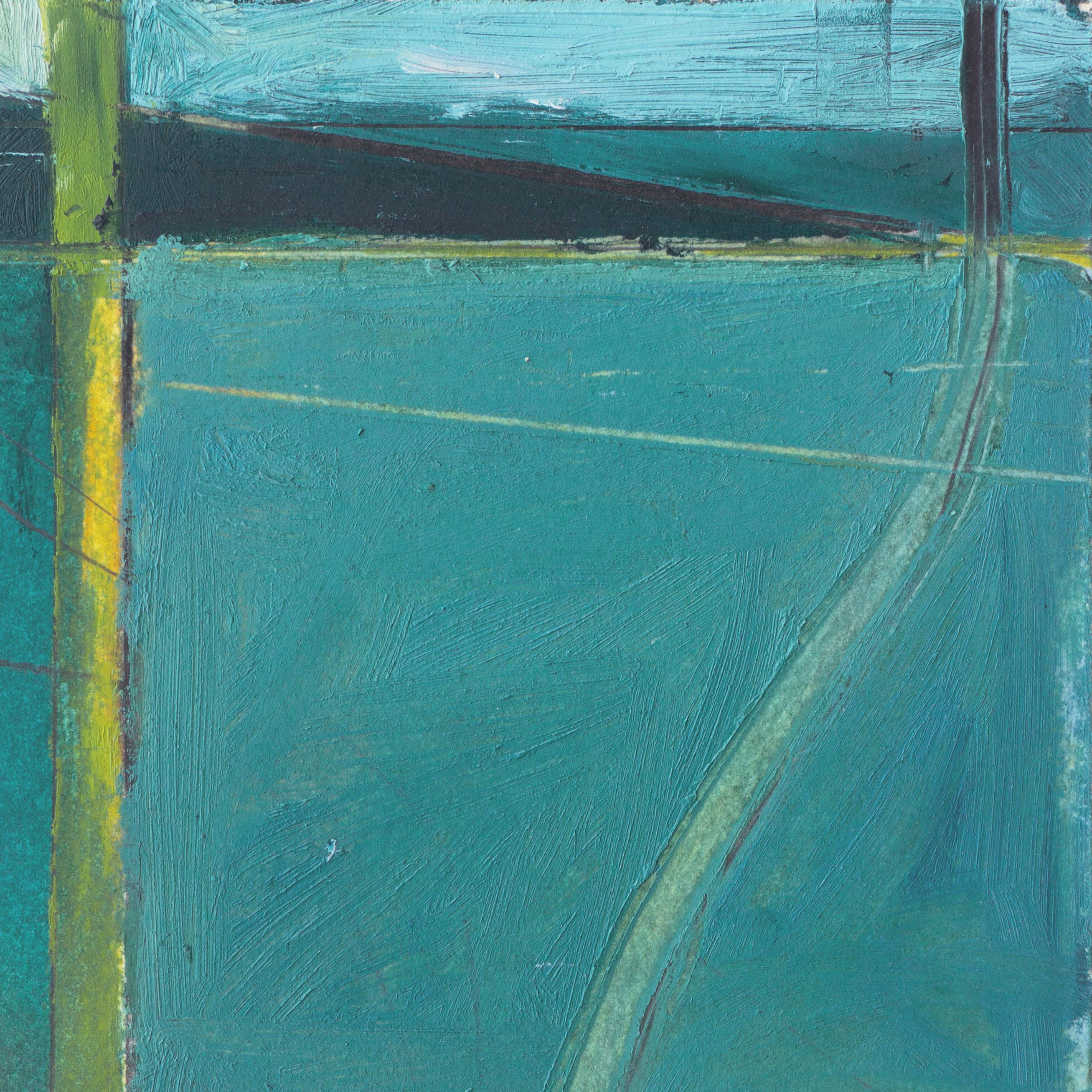 'Abstract in Jade', Bay Area Abstraction, Woman artist, SFMOMA, Oakland Museum - Landscape Painting Blu di Barbara Rainforth
