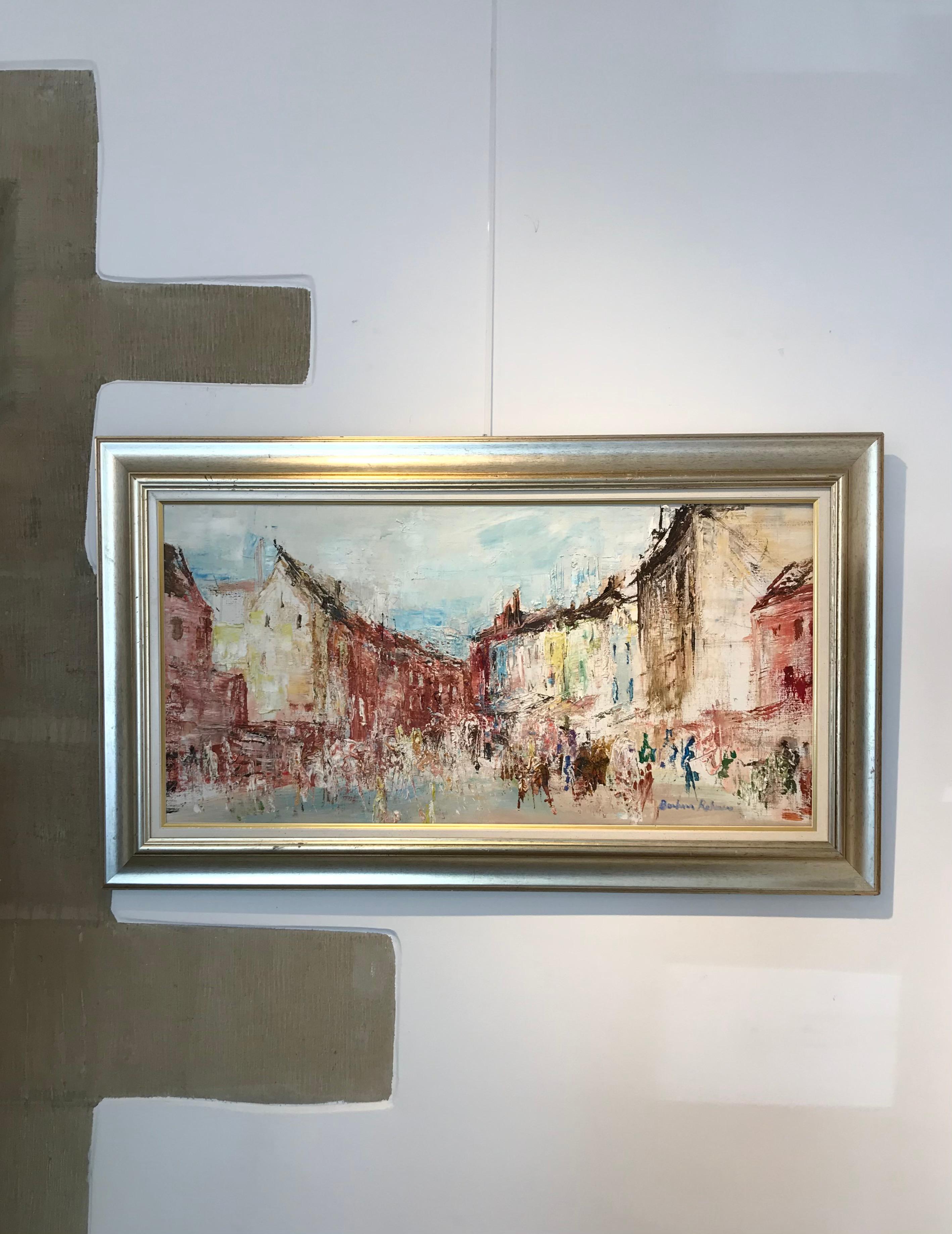 Huile sur toile 40 x80 cm, Coggeshall par Barbara Robinson en vente 1