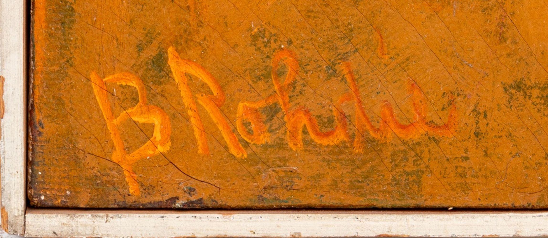 Barbara Rohde (Amerikanerin, XX), Abstrakte Komposition in Orange, Öl auf Leinwand, 1959-60, links unten signiert, verso teilweise Label der Art Students League of New York, Holzrahmen. Bild: 36