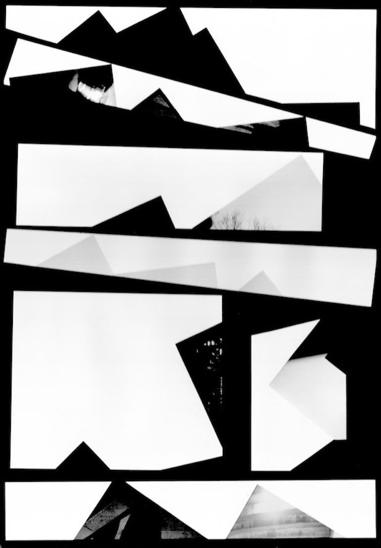 Sliced Photo Collage auf schwarzem Bristol ONE : Fotografie Collage – Photograph von Barbara Rosenthal
